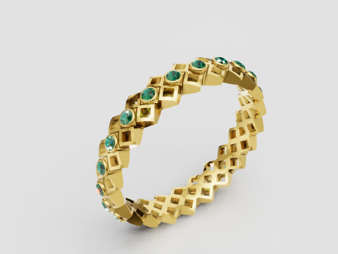 Geometric gold ring 3D Print Model