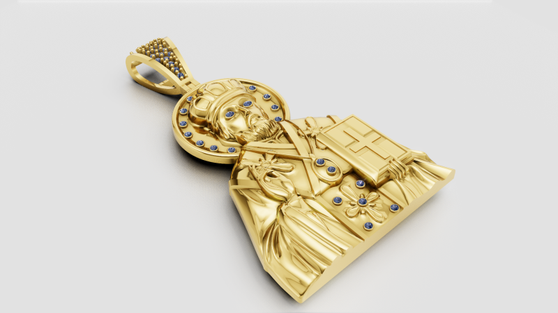 Religious gold pendant 3D Принт Модель .c4d .max .obj .3ds .fbx .stl .blend