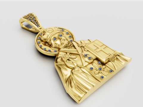 Religious gold pendant 3D 打印模型