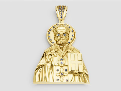 Religious gold pendant 3D Print Model
