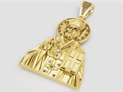 Religious gold pendant 3D Print Model