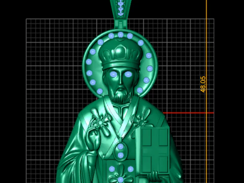 Religious gold pendant 3D Print Model