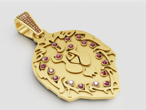 Gold calligraphy pendant Modello di stampa 3D