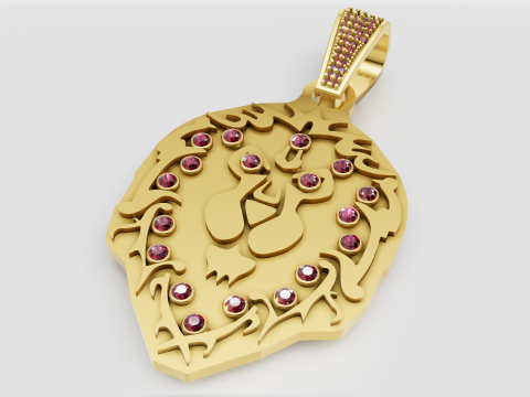 Gold calligraphy pendant 3Dプリントモデル