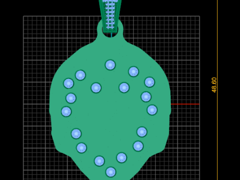 Gold calligraphy pendant 3Dプリントモデル