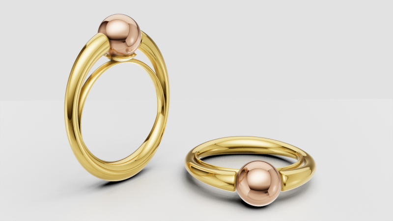 Modern gold ring 3D 프린트 모델 .c4d .max .obj .3ds .fbx .stl .blend 