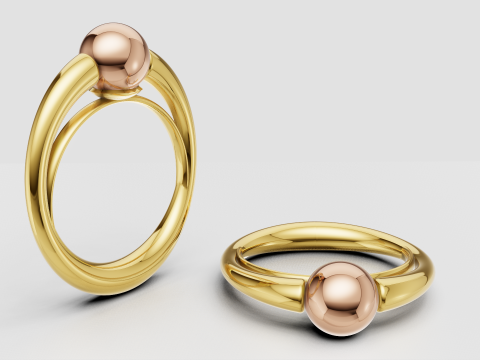 Modern gold ring 3D printmodel
