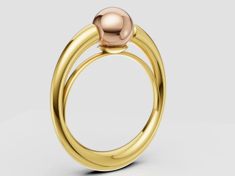 Modern gold ring 3D Print Model
