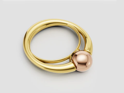 Modern gold ring 3D Print Model