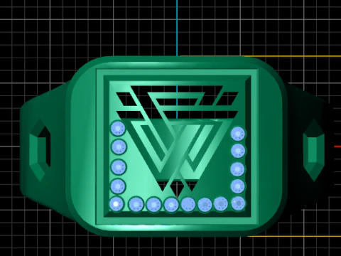 金色图章戒指 3D 打印模型