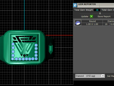金色图章戒指 3D 打印模型