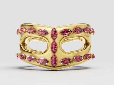 Gold openwork ring 3D Print Model