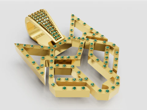 Gold pendant 3D Print Model