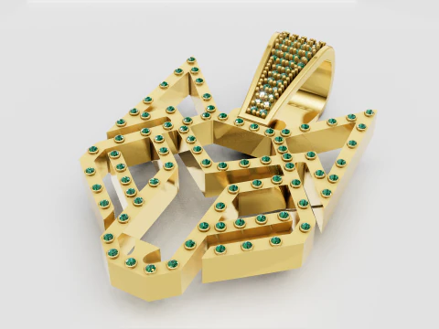 Gold pendant 3D Print Model