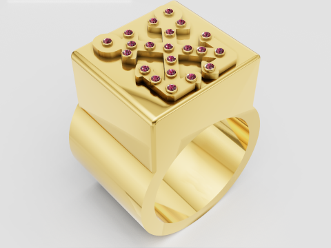 Square gold ring 3D Print Model