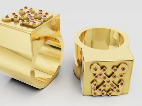 Square gold ring 3D Print Model