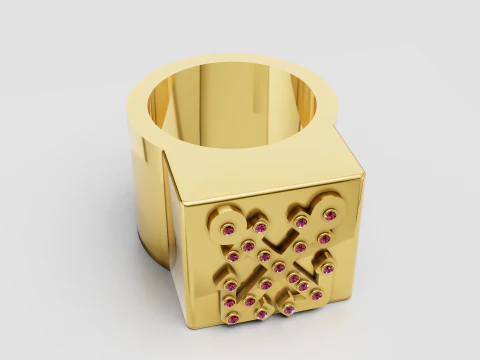 Square gold ring 3D Print Model
