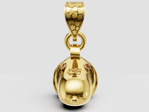 Gold dog pendant 3Dプリントモデル