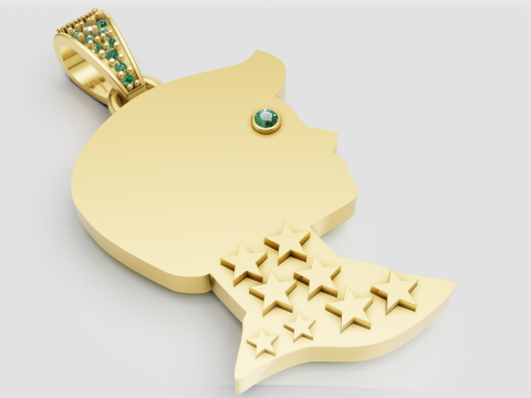 Gold girl pendant 3D Print Model