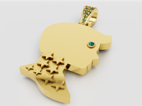 Gold girl pendant Model Cetak 3D