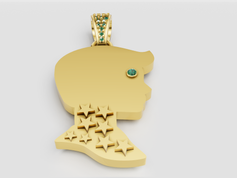 Gold girl pendant Model Cetak 3D