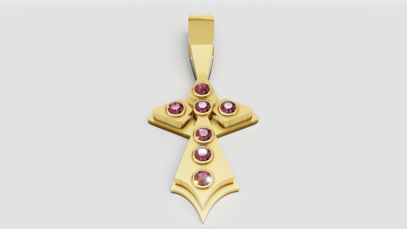 Gold sword pendant 3D 打印模型 .c4d .max .obj .3ds .fbx .stl .blend
