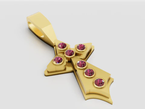 Gold sword pendant 3D Print Model
