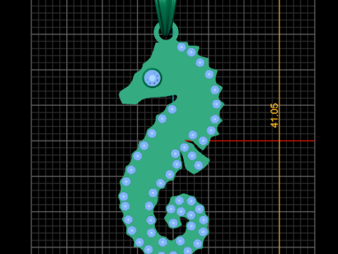 Gold seahorse pendant 3D Print Model