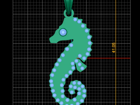 Gold seahorse pendant 3D Print Model
