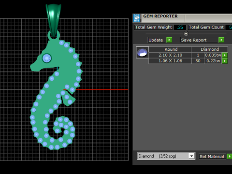 Gold seahorse pendant 3D Print Model