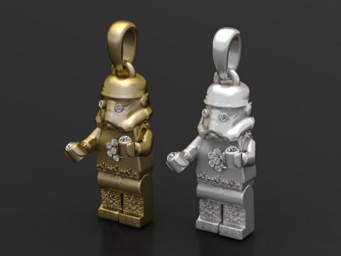 Liontin polisi lego Model Cetak 3D