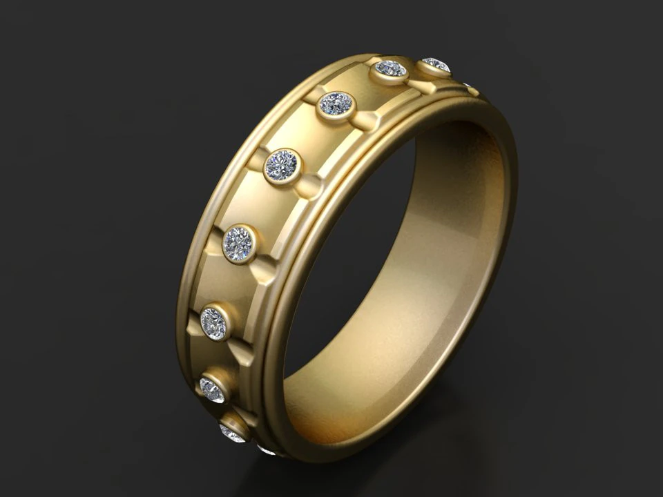 Gold band ring 3D Print Model .c4d .max .obj .3ds .fbx .stl .blend 
