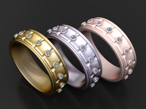 Gold band ring Modello di stampa 3D