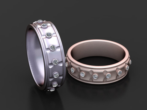 Gold band ring Modello di stampa 3D