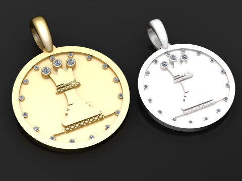 Queen chess pendant 3D Print Model