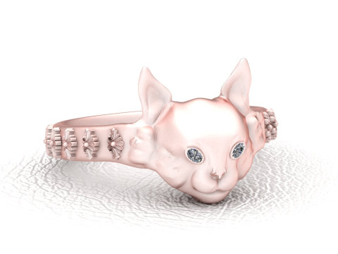 Cat gold ring 3D Принт Модель