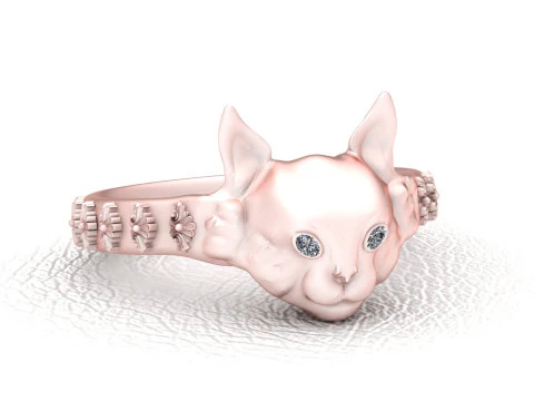 Cat gold ring 3D Print Model