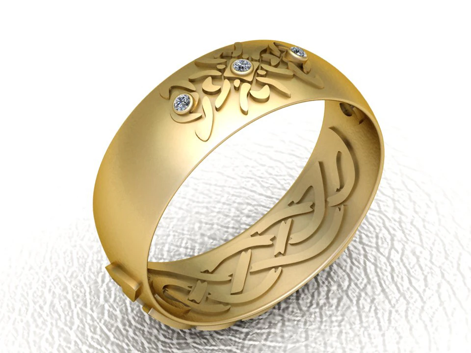Arabic calligraphy ring 3D Print Model .c4d .max .obj .3ds .fbx .stl .blend