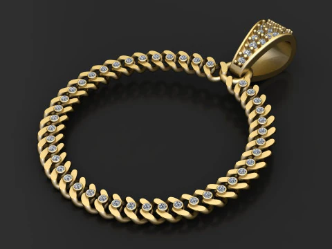 Cuban link pendant 3D Print Model