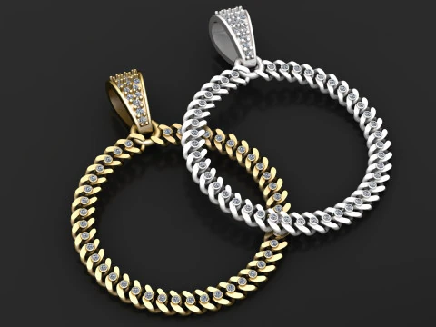 Cuban link pendant 3D Print Model