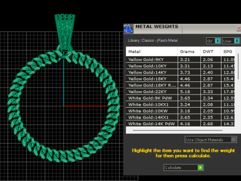 Cuban link pendant Modello di stampa 3D