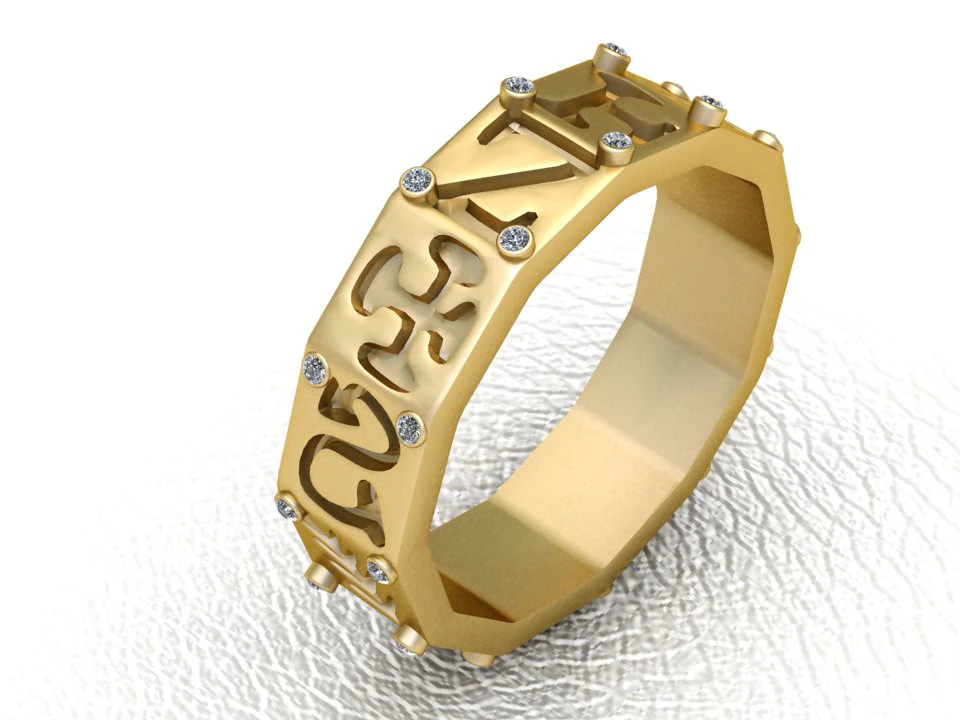 Arabic calligraphy ring 3D Print Model .c4d .max .obj .3ds .fbx .stl .blend 