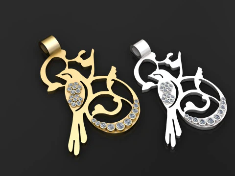 Bird gold pendant 3D Print Model