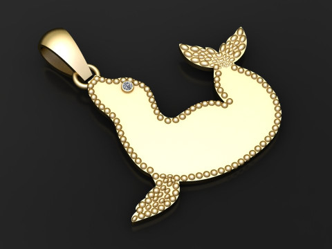 Whale pendant 3Dプリントモデル