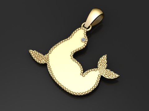 Whale pendant 3Dプリントモデル