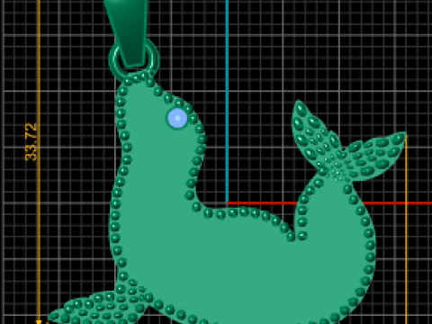 Whale pendant 3Dプリントモデル