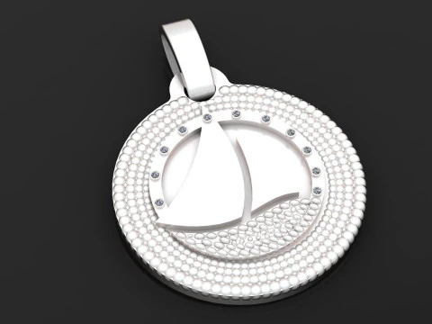 Sailboat pendant 3D Print Model