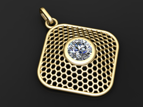 Gold honeycomb pendant 3d printable mo 3D Print Model