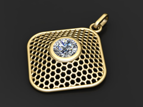 Gold honeycomb pendant 3d printable mo Modelo de Impressão 3D