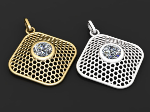Gold honeycomb pendant 3d printable mo Modelo de Impressão 3D